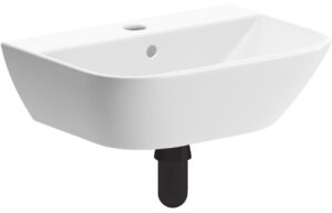 Thirlmere 450x400mm 1TH Cloakroom Basin & Brushed Brass Bottle Trap