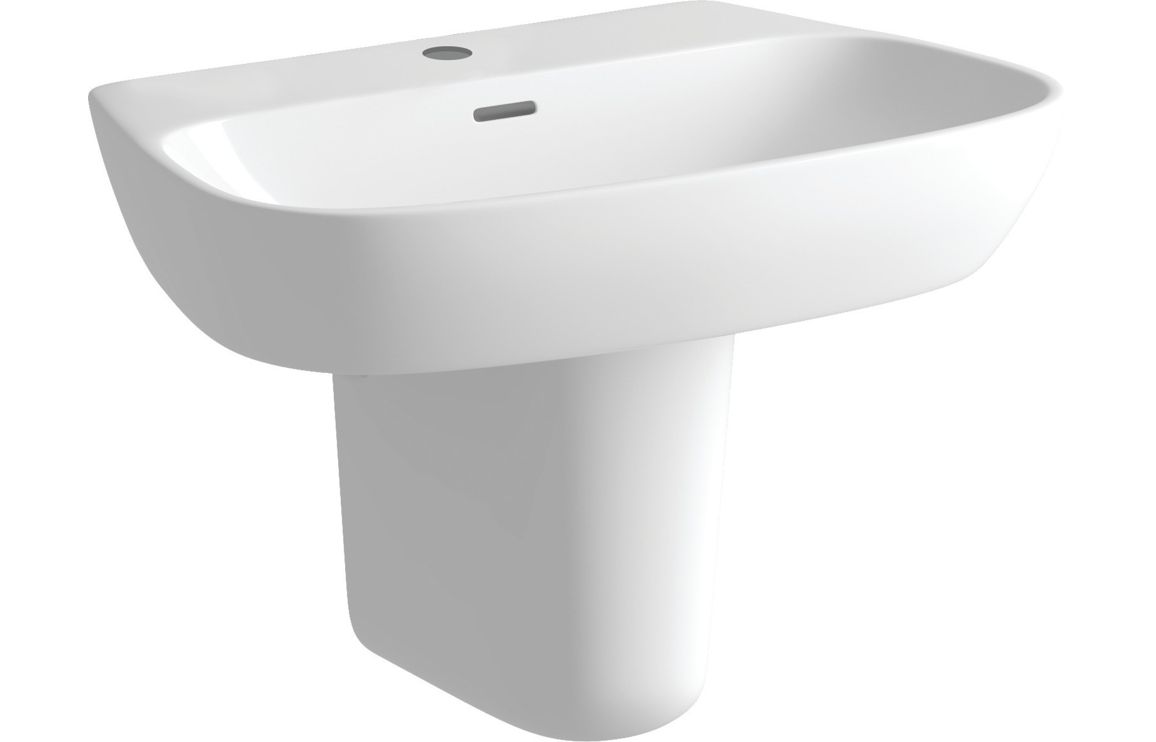 Chells 555x430mm 1TH Basin & Full Pedestal