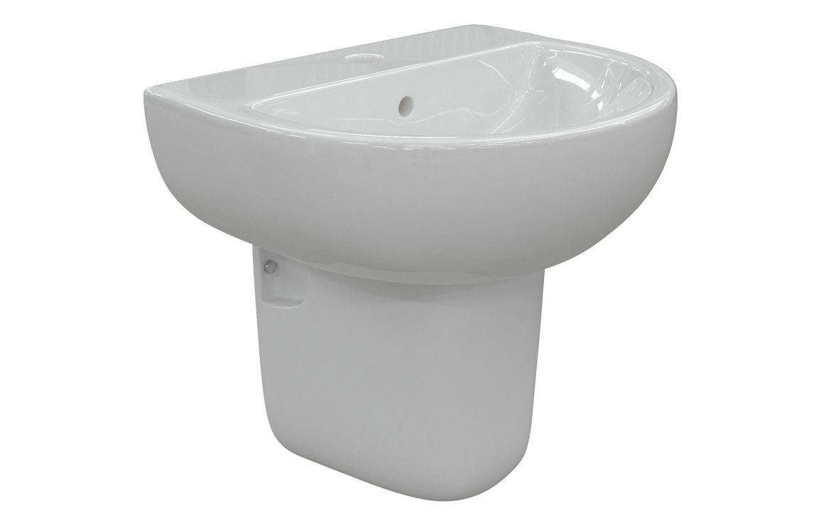 Thirlmere 450x400mm 1TH Basin & Semi Pedestal