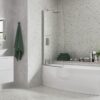 900x1500mm Space Saver Bath Screen (6mm) - Chrome