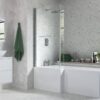 815x1500mm L Shape Bath Screen (6mm) - Chrome