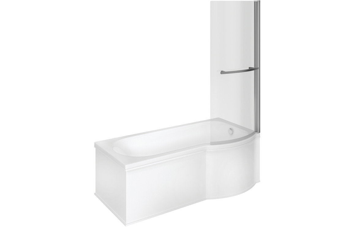 Orwell P Shape 1700x850x560mm 0TH Shower Bath Pack (RH)