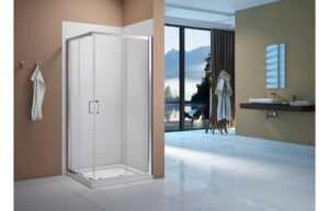 Merlyn Vivid Boost 800mm Corner Entry - Chrome