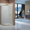Merlyn Vivid Boost 800mm 1 Door Quadrant - Brushed Brass