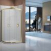 Merlyn Vivid Boost 800mm 2 Door Quadrant - Brushed Brass