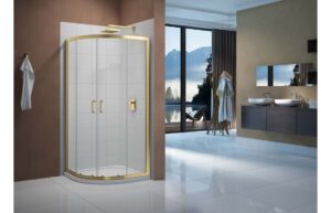 Merlyn Vivid Boost 900mm 2 Door Quadrant - Brushed Brass