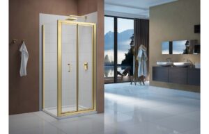 Merlyn Vivid Boost 800mm Side Panel - Brushed Brass
