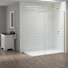 Merlyn 1600mm Wetroom Panel - Brushed Brass