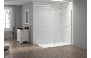Merlyn 900mm Wetroom Panel - Brushed Brass