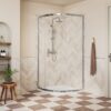 Aqua Silver 900mm 1 Door Quadrant - Chrome