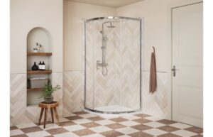 Aqua Silver 800mm 1 Door Quadrant - Chrome