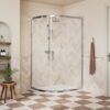 Aqua Silver 900x760mm 2 Door Offset Quadrant - Chrome