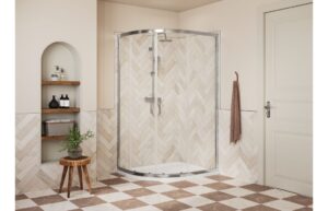 Aqua Silver 900x760mm 2 Door Offset Quadrant - Chrome