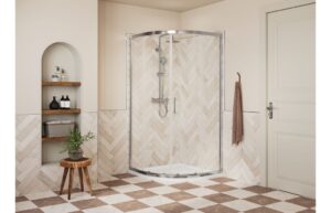 Aqua Silver 800mm 2 Door Quadrant - Chrome