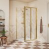 Aqua Silver 800mm Bi-fold Door - Brushed Brass