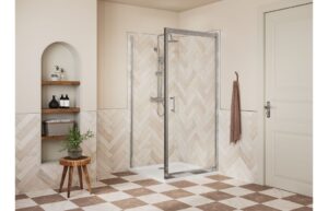 Aqua Silver 900mm Infold Door - Chrome
