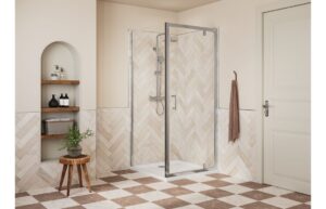 Aqua Silver 800mm Pivot Door - Chrome