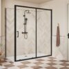 Aqua Silver 1600mm Sliding Door - Matt Black