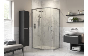Aqua Platinum 1000x800mm 2 Door Offset Quadrant - Chrome