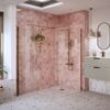 Aqua Platinum 700mm Wetroom Side Panel & Arm - Brushed Bronze