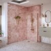 Aqua Platinum 700mm Wetroom Panel & Support Bar - Brushed Bronze