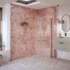 Aqua Platinum 800mm Fluted Wetroom Panel & Support Bar - Brushed Bronze
