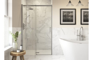 Aqua Platinum 1500mm Semi-Framed Sliding Door - Chrome