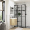 Aqua Platinum 800mm Framed Wetroom Panel - Matt Black