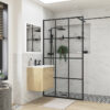 Aqua Platinum 800mm Framed Wetroom Side Panel - Matt Black
