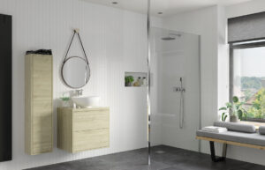 Aqua Platinum 1200mm Wetroom Panel & Floor-to-Ceiling Pole - Chrome