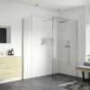 Aqua Platinum 700mm Wetroom Side Panel & Arm - Chrome