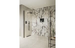 Aqua Platinum 700mm Wetroom Side Panel & Arm - Gunmetal