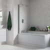 800x1400mm Square Bath Screen (6mm) - Chrome