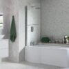 760x1500mm P Shape Bath Screen (6mm) - Chrome