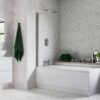 800x1400mm Sail Bath Screen (6mm) - Chrome