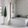 800x1500mm Single Straight Bath Screen (6mm) - Brushed Bronze