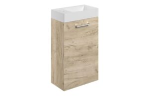Malvern 410mm Wall Hung 1 Door Basin Unit & 1TH Basin - Oak