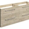 Malvern 1180mm Wall Hung 2 Drawer Basin Unit Run (No Top) - Oak