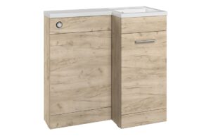 Henlow 900mm F/S L-Shape Pack & Basin (RH) - Oak