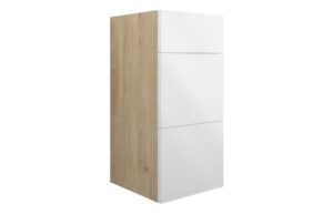 Truro 300mm Standard 3 Drawer Unit - White Gloss (Oak Cab)