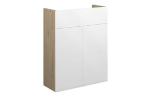 Truro 500mm Slim Basin Unit - White Gloss (Oak Cab)