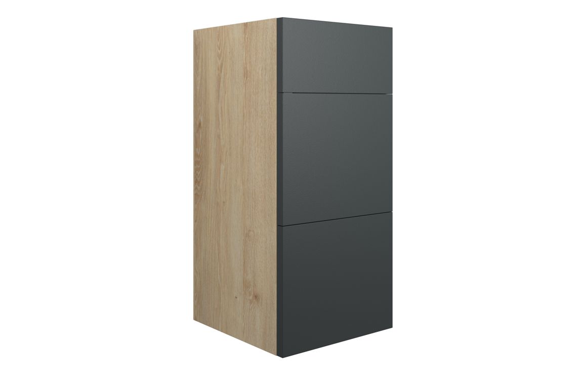 Truro 300mm Standard 3 Drawer Unit - Matt Graphite Grey (Oak Cab)