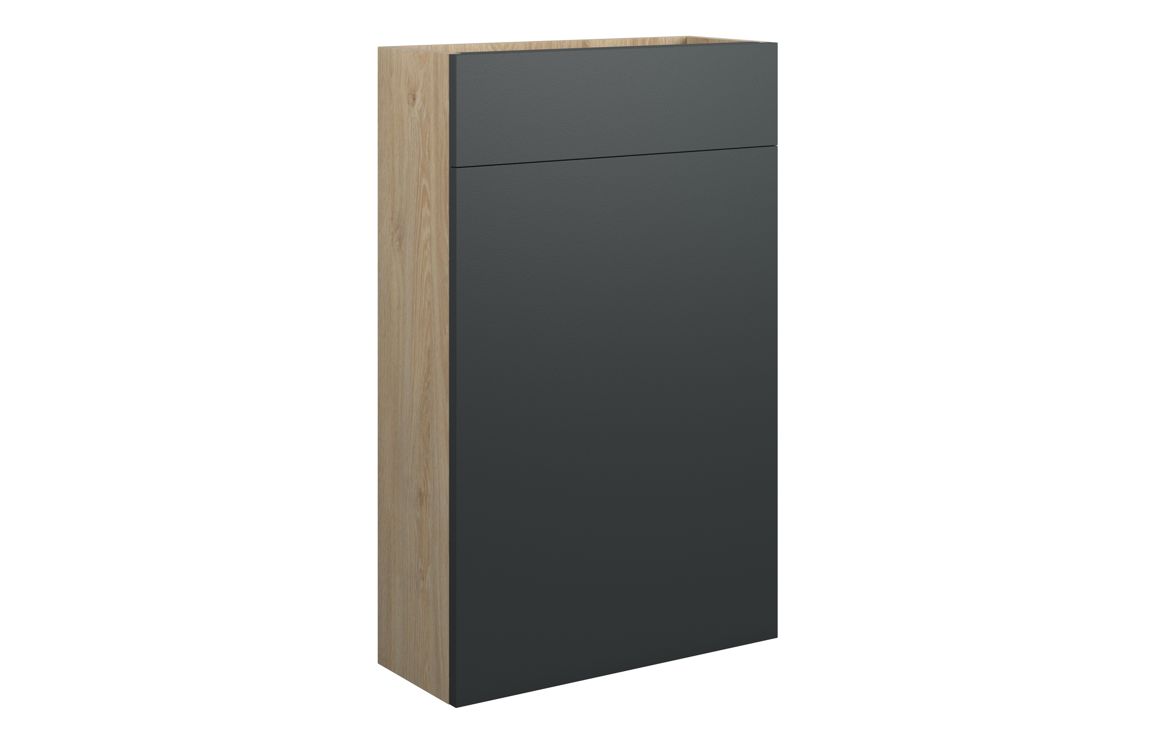 Truro 500mm Slim WC Unit - Matt Graphite Grey (Oak Cab)