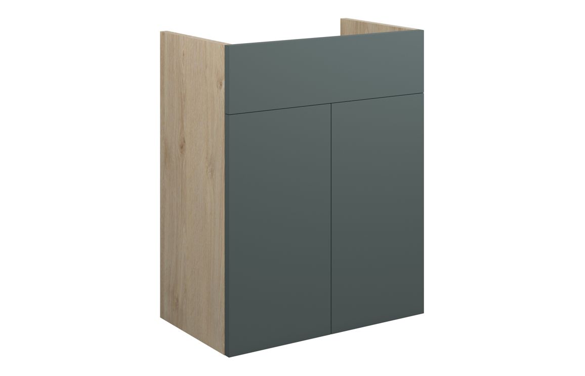 Truro 500mm Standard Basin Unit - Matt Green (Oak Cab)