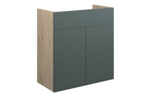 Truro 600mm Standard Basin Unit - Matt Green (Oak Cab)
