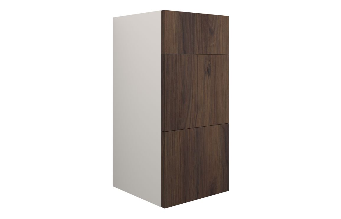 Truro 300mm Standard 3 Drawer Unit - Warm Walnut (Grey Cab)