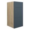 Truro 300mm Standard 3 Drawer Unit - Matt Arley Blue (Oak Cab)