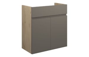 Tewin 600mm Standard Basin Unit - Matt Stone (Oak Cab)