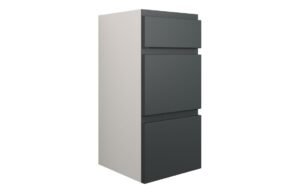 Tewin 300mm Standard 3 Drawer Unit - Matt Graphite Grey (Grey Cab)