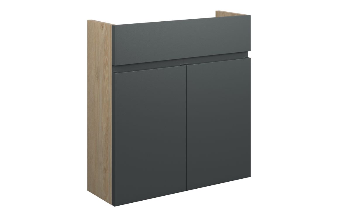 Tewin 600mm Slim Basin Unit - Matt Graphite Grey (Oak Cab)